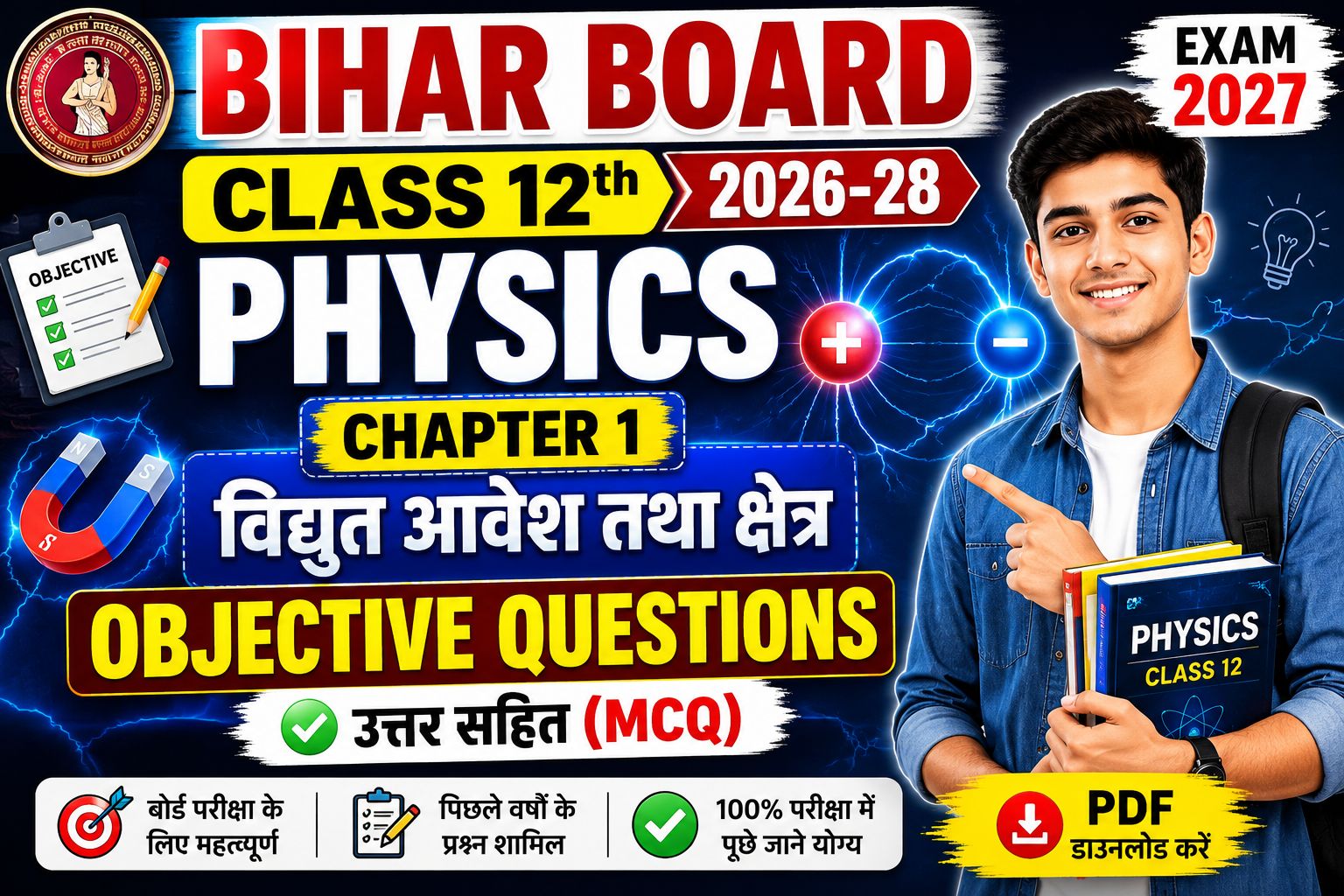 Bihar Board 12th Physics Chapter 1 Objective Questions 2027