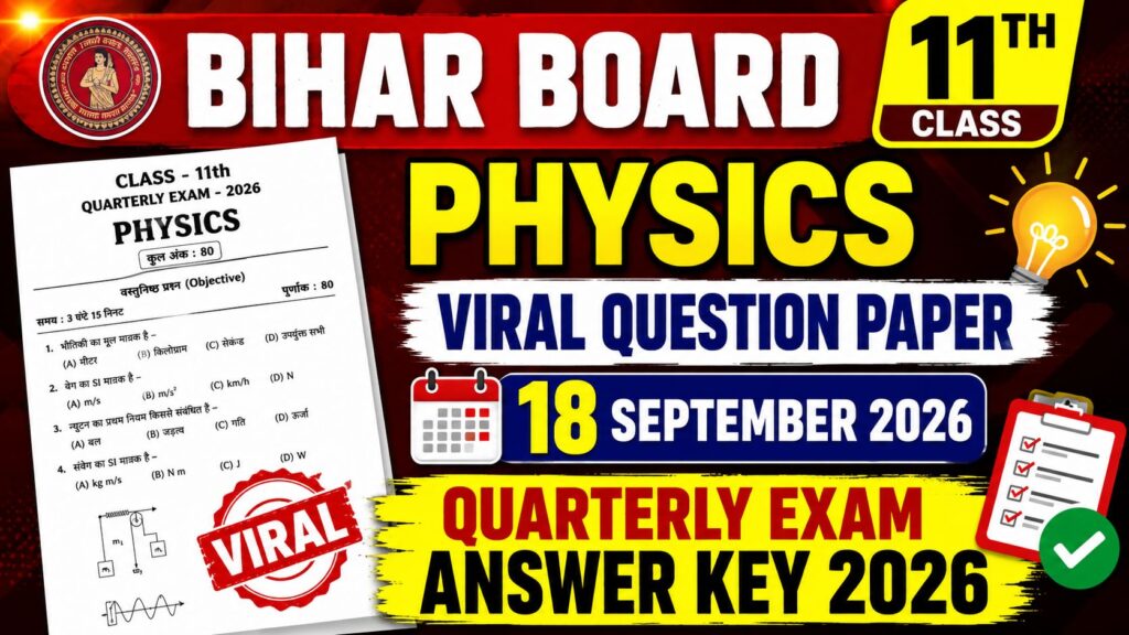 11th Physics Objective Subjective 18 September 2026: